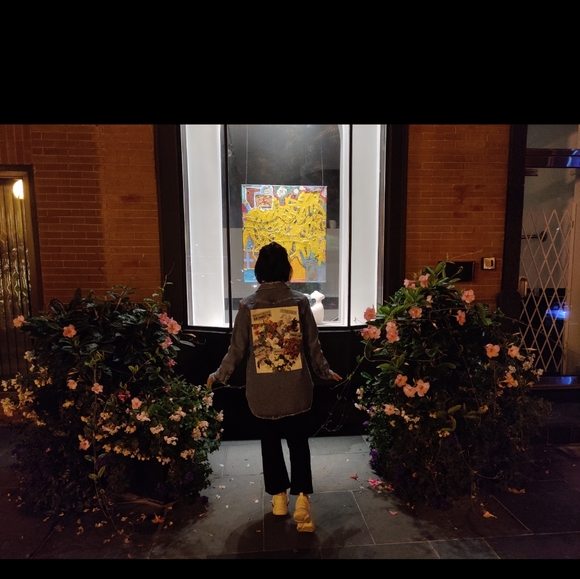Authentic Off white floral print denim jacket - Picture 5 of 10